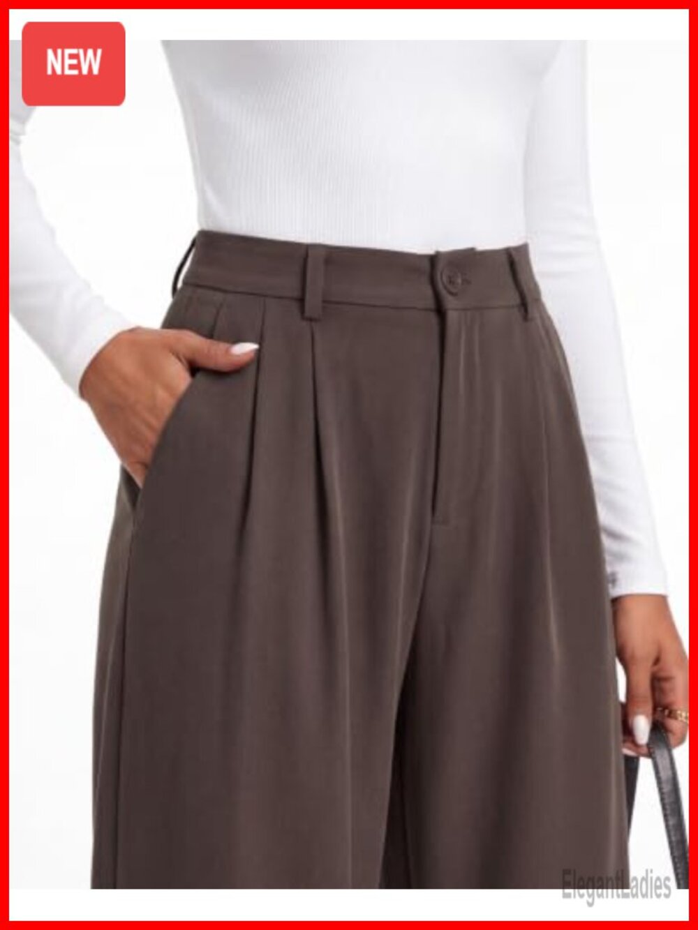 Wide Leg Dress Pants Tall Business Casual Trousers High Rise - Picture 5 of 6